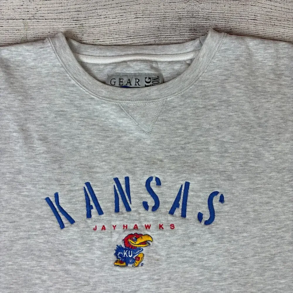 Vintage 1990s University of Kansas Jayhawks Embroidered Crewneck